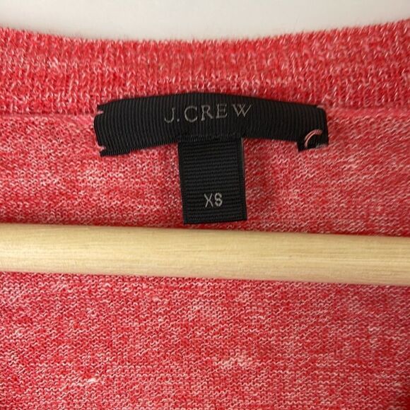 J. Crew Merino Linen Pink V-Neck Sweater Size Extra Small - Picture 3 of 8